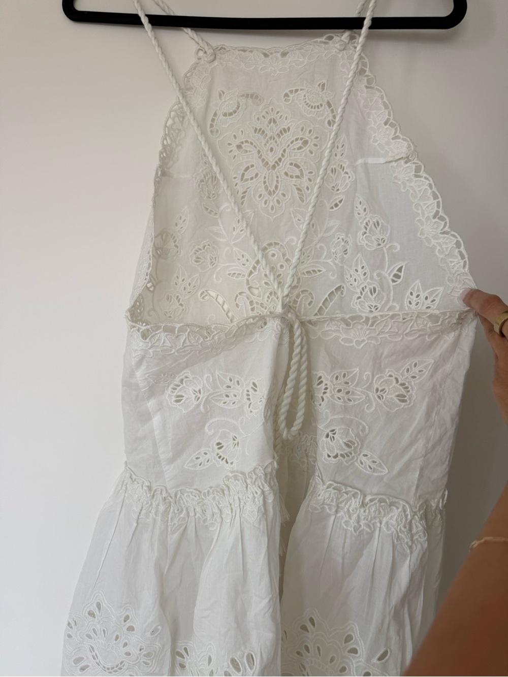 FARM Rio - White Richilieu Mini Dress
White Eyelet Halter Mini Dress - Picture 4 of 8